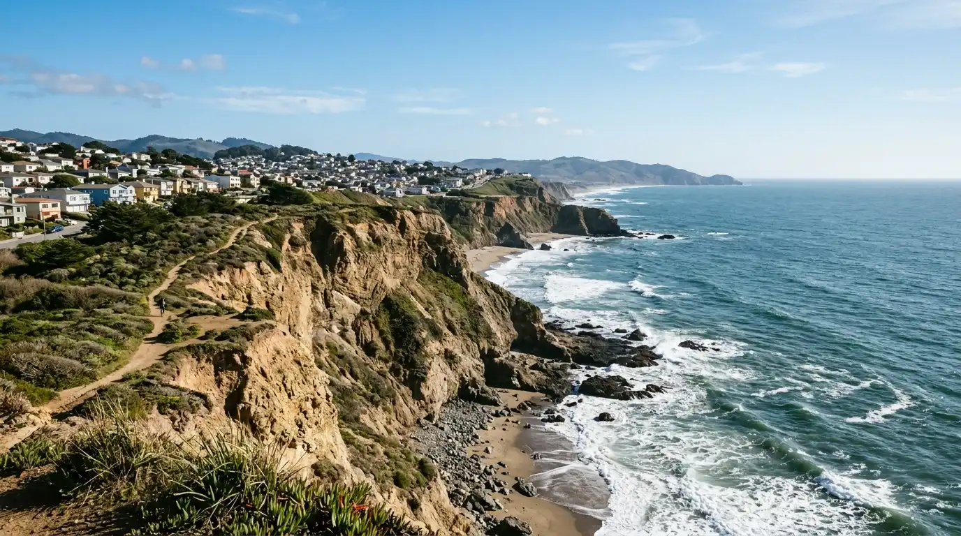 Scenic coastline in Daly City
